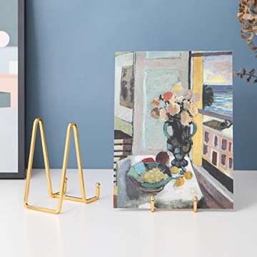 Gold Iron Easel Display Stand for Photos and Plates