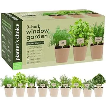 9 Herb Indoor Window Garden Kit - House Plants Seeds - Best Unique Gift Ideas for Women, Mom, Friend...