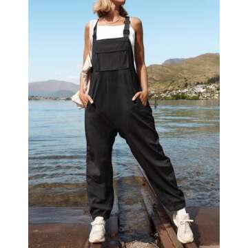 Stylish ZESICA Women's Sleeveless Overalls Jumpsuit - Casual, Versatile & Comfy
