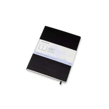 Moleskine Art Watercolor Notebook, Hard Cover, A4 (8.25" x 11.75") Plain/Blank, Black, 60 Pages