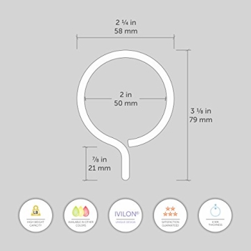 Ivilon Drapery Eyelet Curtain Rings Set of 14 - Warm Gold