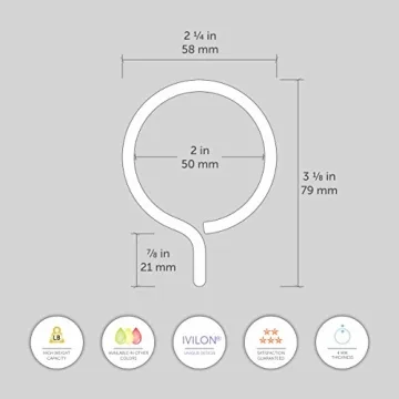 Ivilon Drapery Eyelet Curtain Rings Set of 14 - Warm Gold