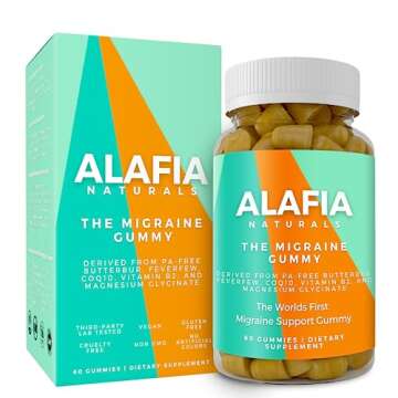 The Migraine Gummy - World's First Migraine & Headache Prevention Gummy for Migraine and Headache Relief - Magnesium Glycinate, Butterbur, Feverfew, CoQ10, Vitamin B2 400mg Riboflavin 400mg 60ct