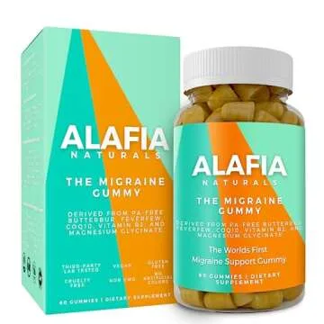 The Migraine Gummy - World's First Migraine & Headache Prevention Gummy for Migraine and Headache Relief - Magnesium Glycinate, Butterbur, Feverfew, CoQ10, Vitamin B2 400mg Riboflavin 400mg 60ct