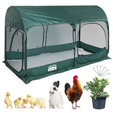 ANC POP Portable Chicken Run Large Pop-Up Chicken Pen for Small Animals Outdoor Gardening Net with 3...
