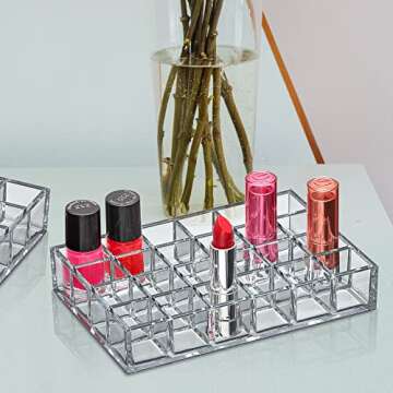 Amazing Abby - Allure - 2-Pack 24-Slot Acrylic Lipstick Organizer, Lipstick Holder, Lip Gloss Holder...