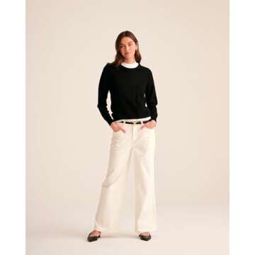 NAADAM The Original Cashmere Crewneck Sweater, Black, XS