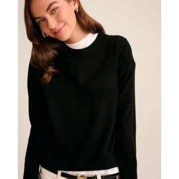 NAADAM The Original Cashmere Crewneck Sweater, Black, XS
