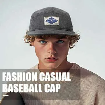 Croogo 5 Panel Hats Flat Brim Vintage Dad Hat Baseball Hats for Men Women 90s Hat Black Hat 5 Panel ...