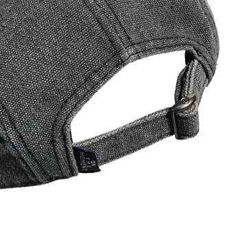 Croogo 5 Panel Hats Flat Brim Vintage Dad Hat Baseball Hats for Men Women 90s Hat Black Hat 5 Panel Umpire Cap,Black-5P02