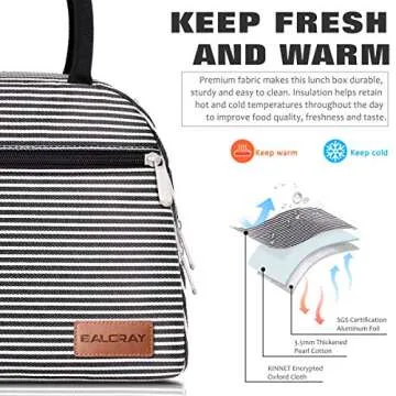 BALORAY Lunch Bags for Women Lunch Tote Cooler Bag, Leak-proof Liner Insulated Lunch Box Lunch Bags for women/Picnic/Travel/Beach/Office/Work