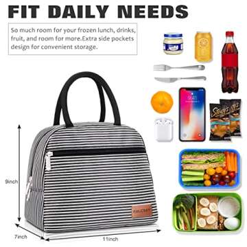BALORAY Lunch Bags for Women Lunch Tote Cooler Bag, Leak-proof Liner Insulated Lunch Box Lunch Bags for women/Picnic/Travel/Beach/Office/Work