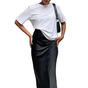 Elegant Vrtige Women’s Satin High Waist Maxi Skirt