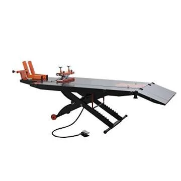 APlusLift MT1500X 1500LB Air Operated 48" Width Motorcycle ATV Lift Table with Side Extensions / 2 Y...