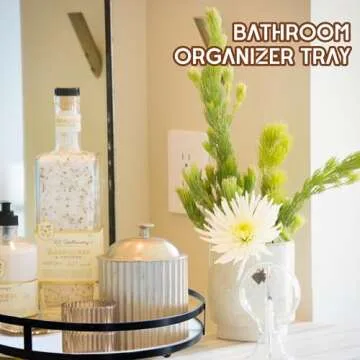 Defined Deco 12in Decorative Tray-Round Serving Tray with Metal Handle-Decorative Trays for Home Decor,Living Room Decor,Coffee Table Decor,Rustic Wooden Tray for Kitchen Table Decor,Dining Table.