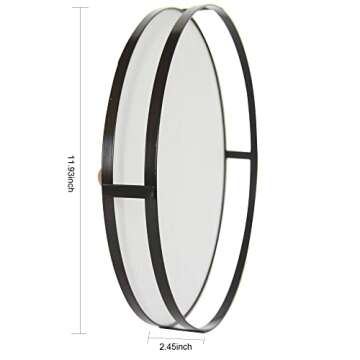 Defined Deco 12in Decorative Tray-Round Serving Tray with Metal Handle-Decorative Trays for Home Decor,Living Room Decor,Coffee Table Decor,Rustic Wooden Tray for Kitchen Table Decor,Dining Table.