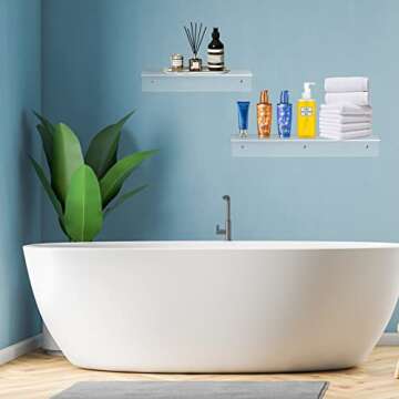 Display4top Clear Acrylic Floating Shelves Set of 2