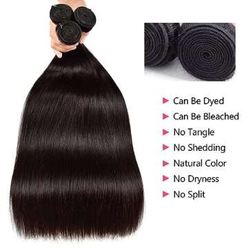 10A Straight Bundles Human Hair 20 22 24 Inch Unprocessed Brazilian Virgin Hair Bundles Straight Hai...