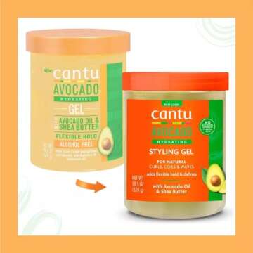 Cantu Avocado Paraben-Free Hydrating Styling Gel, 18.5 Ounce