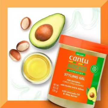 Cantu Avocado Paraben-Free Hydrating Styling Gel, 18.5 Ounce