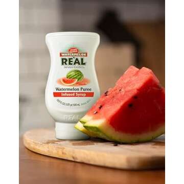 Watermelon Reàl Infused Exotics, Watermelon Puree Infused Syrup, 16.9 FL OZ Squeezable Bottle