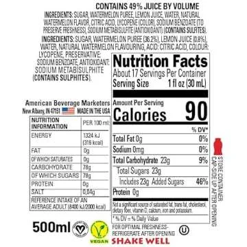 Watermelon Reàl Infused Exotics, Watermelon Puree Infused Syrup, 16.9 FL OZ Squeezable Bottle