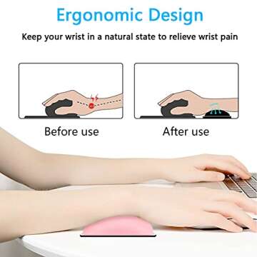 Dapesuom Mouse Wrist Rest, Ergonomic Memory Foam Mouse Wrist Support, Leather Hand Rest Pad Cushion ...