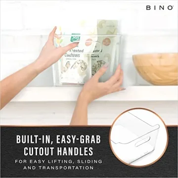 BINO Small Plastic Storage Bins - 2 Pack for Organizing
