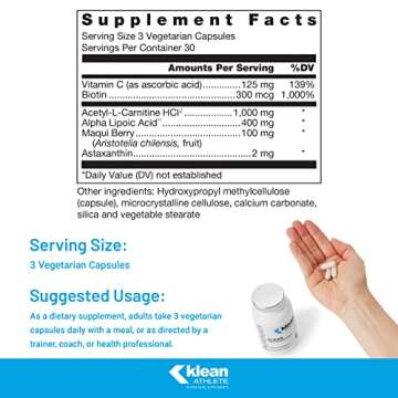 Klean ATHLETE Klean Antioxidant | ALA, L-Carnitine and Antioxidants to Help Guard Against Cellular D...