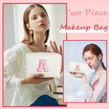 YOOLIFE Birthday Gifts for Women Her, Travel Cute Makeup Bag Large Make Up Bag Cosmetic Bags for Wom...