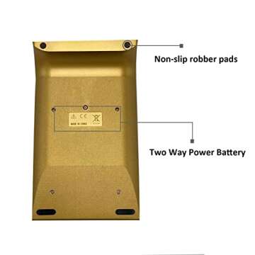 Solar Gold Calculator Standard Function Desktop Calculator LCD 10-Digit Desktop Calculator for Office, Home