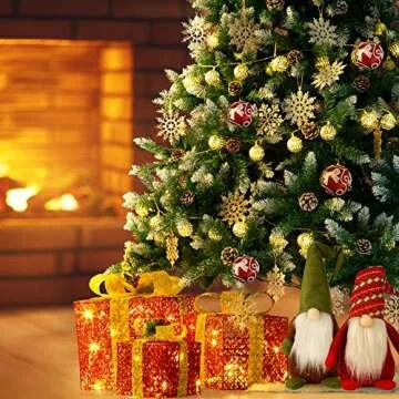 GIGALUMI 6ft Artificial Christmas Tree With Pine Cones