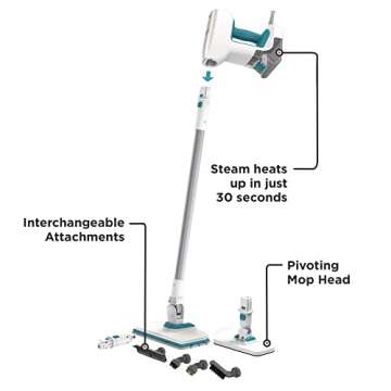 BLACK+DECKER Steam Cleaner, Multipurpose with 6 Attachments, Corded (BHSM15FX08)