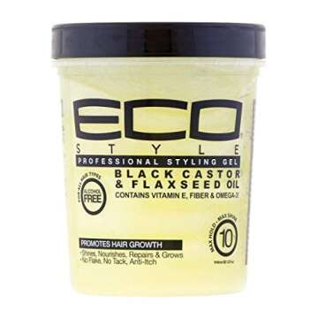 Eco Style Ecoco Gel - Black Castor Flaxseed Oil - Long Lasting Shine - Nourishes And Repairs Damaged...