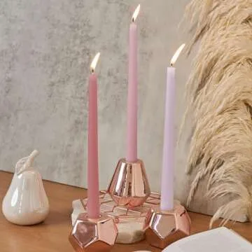 Topsics Taper Candle Pink Set of 4 - Elegant Home Decor