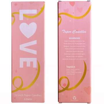 Topsics Taper Candle Pink Set of 4 - Elegant Home Decor