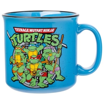 Silver Buffalo Teenage Mutant Ninja Turtles TMNT Turtle Power Ceramic Camper Mug, 20 Ounces