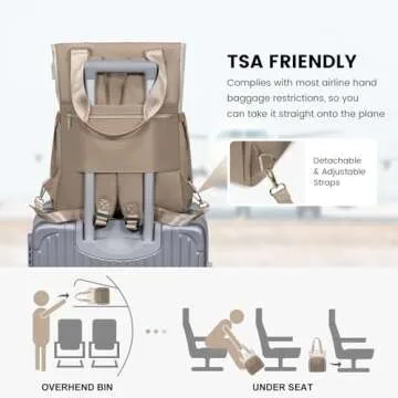 LOVEVOOK Laptop Backpack for Women, 15.6 Inch Work Business Laptop Bag, Wide Top Open Teacher Nurse Bag with USB Port, Waterproof Computer Backpack Purse for travel, Khaki-Beige