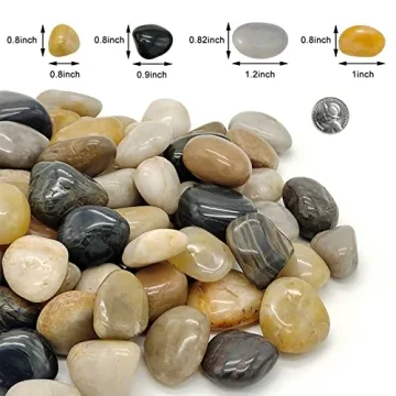 1lb Natural Polished Pebbles for Garden & Aquarium