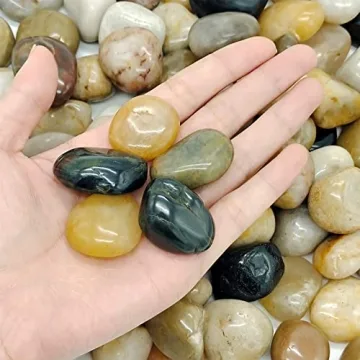 1lb Natural Polished Pebbles for Garden & Aquarium