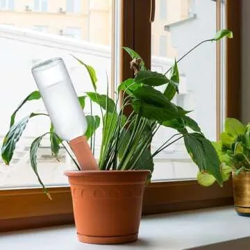 Tcamp 10 Pack Plant Watering Devices, Terracotta Plant Watering Spikes Wine Bottle Automatic Plant W...