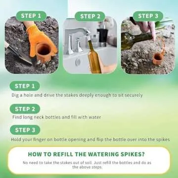 Tcamp 10 Pack Plant Watering Devices, Terracotta Plant Watering Spikes Wine Bottle Automatic Plant Waterer for Vacations, Self-Watering Stakes for Indoor Outdoor Plants