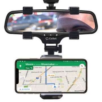 Cellet Vehicle Rear View Mirror Phone Holder Mount Universal Smartphone Cradle Compatible to Apple i...