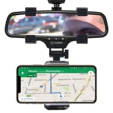 Cellet Vehicle Rear View Mirror Phone Holder Mount Universal Smartphone Cradle Compatible to Apple i...
