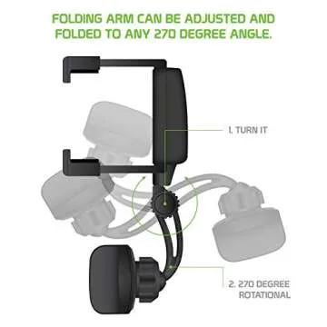 Cellet Vehicle Rear View Mirror Phone Holder Mount Universal Smartphone Cradle Compatible to Apple iPhone, Samsung Galaxy Smartphones, Google Pixel, Moto, Google Map GPS Navigation, Dash Cam Mount