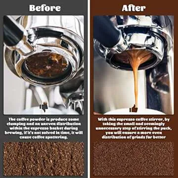 Jeymei WDT Espresso Tool Metal Black Espresso Coffee Stirrer Heavy Duty 8Pin WDT Espresso Distribution Tool for Barista 304 Stainless Steel Large Coffee Tool Ground Needle Whisk Distributor with Stand