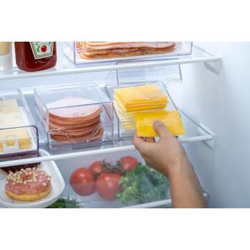 Pikanty American Sliced Cheese Holder | Airtight Storage Container for Fridge | Hinged Lid | Dishwasher Safe | Holds 24 Slices | Made in USA