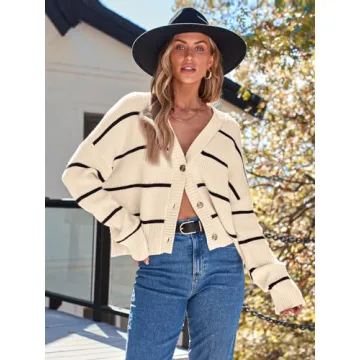 LILLUSORY Women's Chic Cropped Cardigan for All Occasions