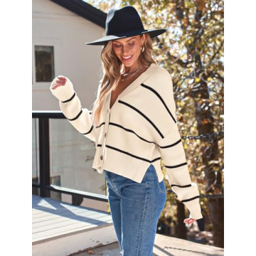 LILLUSORY Women's Chic Cropped Cardigan for All Occasions