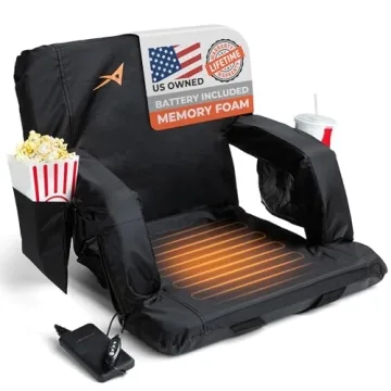 Heated Stadium Seats for Bleachers with Back Support – USB Battery Included - Upgraded 3 Levels of...